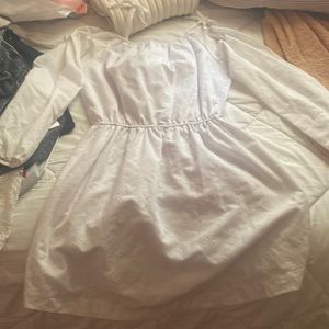 white dress w floral designs